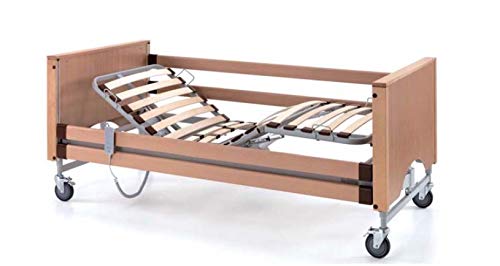 TERMIGEA Letto Elettrico da Degenza per Anziani, Malati e Disabili, 80 x 190, in Legno con Movimento Trendeleburg, Motore Combinato Piano-Rete