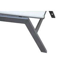 2X Lettino Prendisole Da Giardino Regolabile In 5 Posizioni 193 X 59 Cm Lettino Da Giardino E Piscina in Alluminio Con Rotelle Trasportabile E Pieghevole Tessuto Textilene Resistente Di Colore grigio