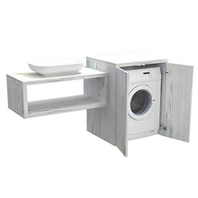 Ve.Ca. Mobile bagno coprilavatrice Stoccolma con ante, in legno, mensola lavabo + copri lavatrice/asciugatrice + lavabo, diversi colori, lavanderia bagno (Shabby chic)