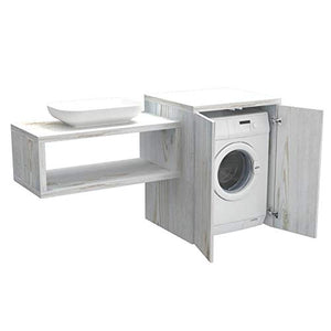 Ve.Ca. Mobile bagno coprilavatrice Stoccolma con ante, in legno, mensola lavabo + copri lavatrice/asciugatrice + lavabo, diversi colori, lavanderia bagno (Shabby chic)