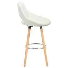 WOLTU Sgabelli da Bar Coppia Sedie Alte per Cucina Ristorante Gambe Legno Massello 2 Pezzi Bianco BH111ws-2