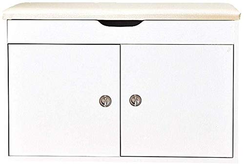 YANG Wooden Shoe Rack Cambio di Scarpe Panca Bagagli Petto Imbottito poggiapiedi Guardaroba Dressing Table Sgabello ottomano Carico Massimo 250kg, 80X45cm (Color : White)