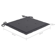 Tidyard Set 2/6 pz Cuscini per Sedie da Giardino per Esterno in Tessuto Antracite/Grigio 40x40x4 cm,Cuscini Quadrati,Cuscini per Sedie da Esterno 40x40x3 cm