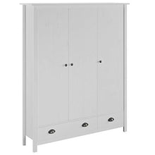 FAMIROSA Armadio a 3 Ante Hill Range Bianco 127x50x170 cm Legno di Pino Bianco