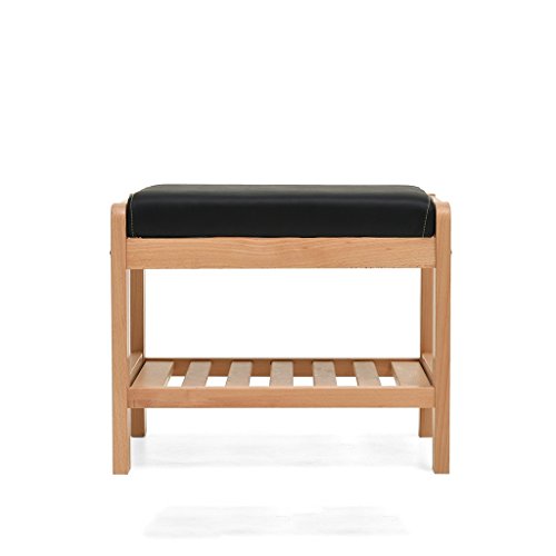 Mobili per la casa e Giardino Panca scarpiera in Legno con Cuscino del Sedile,Sgabello Cambio,Panca per ripostiglio scarpiera L50XW33.5XH40CM Ottomani da Cucina (Colore : Colore del Legno)