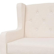 vidaXL Divano a 2 Posti in Tessuto Bianco Crema Comodo Classico Elegante Sofa - Arredi Casa