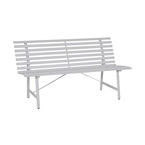 Gartentraum Panchina in Acciaio Bianco a 3 posti - Classico - panchina in Metallo Helera