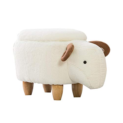Stoccaggio ottomano Poggiapiedi Sgabello, Flush sedile imbottito Cute Sheep Style Changing Animal Scarpe for Camera Soggiorno Ingresso morbida imbottito Accent Ride-on ottomani W / Rifletti coperchio