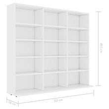 Tidyard Armadio Porta CD/Dvd, Armadio per Casa e Ufficio, Armadio in Truciolato, con Scomparti Aperti 102x16x89,5 cm