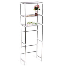 3 piani scaffale Mobile Scaffale Bagno e WC, scaffale Mobile portaoggetti per Bagno, Scaffale salvaspazio, Mensole Organizer Mobile per lavatrice per Bagno e WC, argento(160*68CM)