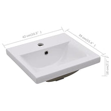 vidaXL Lavabo da Incasso con Foro di Trabocco Moderno Elegante Lavandino Lavello Sanitari Bagno Toilette 42x39x18 cm in Ceramica Bianco