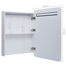 vidaXL Armadietto Bagno con Specchio e Luci LED con Ante e Ripiani Interni Elegante Moderno Funzionale Mobiletto Pensile 60x11x80 cm MDF e Melamina