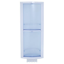MSV 140491, Scaffale per Bagno, in Vetro temperato e Acciaio Inox, 23 x 12 x 59 cm, Blu/Argento (Rostfreier Stahl, gebürstet)