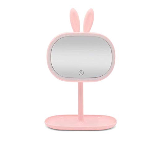 AJH Home Specchio da toeletta Specchio da Trucco Specchio da Trucco Portatile Lampada da Tavolo 2 in 1 Luce a LED Mini Specchio USB Ricaricabile Touch Screen Specchi