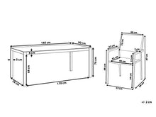 Beliani Set da Giardino Tavolo Simil Marmo 6 Sedie Tessuto Nero 180 x 90 cm GROSSETO