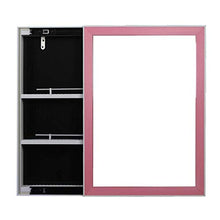WSJ Armadietto a Muro per Bagno Armadietto a Specchio Armadietto Contenitore per Specchio per WC (Colore: Rosa, Dimensioni: a Destra), Rosa,