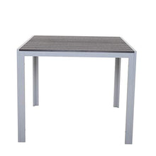 Chicreat Tavolo in alluminio con superficie in polywood, 90 x 90 x 75 cm, argento e nero