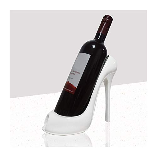 FLAIGO - Portabottiglie con tacco alto, design creativo per scarpe, da tavolo, autoportante, supporto per vino, cantina, decorazione per feste di nozze, colore: bianco