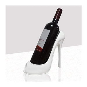 FLAIGO - Portabottiglie con tacco alto, design creativo per scarpe, da tavolo, autoportante, supporto per vino, cantina, decorazione per feste di nozze, colore: bianco