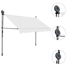 UnfadeMemory Tenda da Sole Resistente all'Acqua, allo Sporco Retrattile Manuale con LED 300 cm Crema