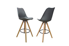 Homexperts Barhocker 2-er Set Inka Ideal für Ihren Wohn-und Essbereich Set di 2 sedie da Bar, Grigio, B 48.5, H 108.5, T 55 cm