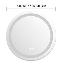 Bathroom mirror Specchio Rotondo da Parete per Bagno, Specchiera da Trucco con Cornice Nera, con Specchio Retroilluminato a LED | Luce Bianca | Defog | Smart Dual Touch (80 cm * 80 cm)