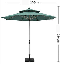 SHANCL Ombrellone Ombrelloni Mercato Patio all'aperto ombrellone Prato Tabella Parasole Double Top Protezione UV Ombrello in Alluminio (Color : Dargreen)