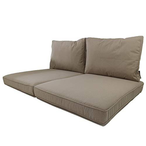 Cuscini per pallet da esterno Nordje Comfort Duo con fo-dera impermeabile, composti da cuscino seduta da 120x80 cm e cuscino schienale | Cuscini per pallet | Cu-scino per bancali (talpa)
