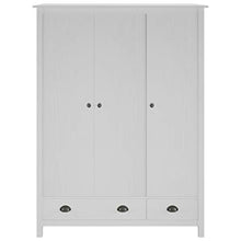 FAMIROSA Armadio a 3 Ante Hill Range Bianco 127x50x170 cm Legno di Pino Bianco