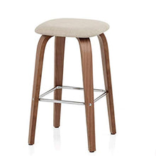 Sgabello da bar in legno massello con schienale alto, sedia girevole e creativa, moderna (colore beige)