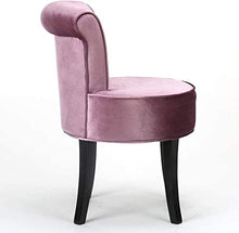 Sgabello da Toeletta Accent moderno Tempo libero Sedia in lino senza braccio Sedia a vanità Sgabello a vanità con schienale alto in legno Gambe nere Seggiolino morbido Schienale spesso Sgabello Per Ta
