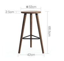TGhosts Sgabello da Bar retrò in Legno massello Sgabello da Bar Alto Triangolo Rotondo Struttura in Ferro Marrone Sedia da Cucina Bar Arredamento mobili da appoggio