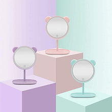AJH LED Specchio per Il Trucco Specchio per Il Trucco Specchio cosmetico con Supporto, Specchio per Il Trucco Vanity Cornice Ovale Ingrandimento 1X e 3X Specchio da Barba