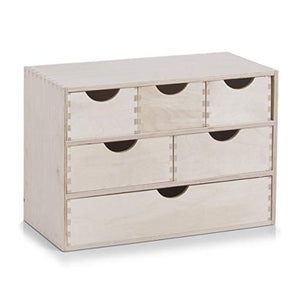 Zeller 13193 Cassettiera, 6 Cassetti, Legno, Beige, 40x20x27.5 cm