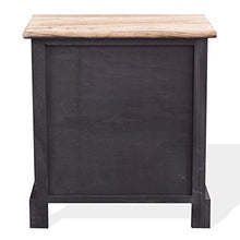 Rebecca Mobili Re4548 - Mobiletto Comodini con 2 cassetti, Legno, Urban Retrò, Nero/Marrone, 45 x 42 x 29 cm