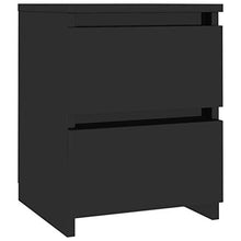 Festnight 2 pz Comodini Camera da Letto Moderni con 2 Cassetti in Truciolato Bianco/Nero/Rovere Sonoma,Comodino Moderno,Cassettiera Camera da Letto Moderno,Comodino con Cassetti 30x30x40 cm