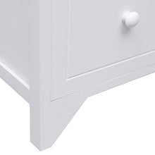 Lasamot Mobile Laterale con 6 cassetti Credenza Armadio di stoccaggio Armadio Hall per Soggiorno Camera da Letto Bianco Stile 2 60x30x75cm Legno di paulonia
