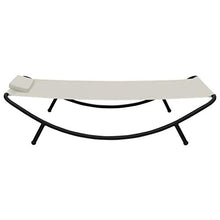 vidaXL Lettino da Giardino Crema 200x90 cm in Acciaio