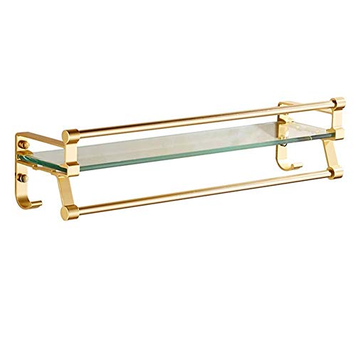 NHLBD Mensola da Bagno, mensola portaoggetti - Bagno mensola a Parete Doccia Caddy mensola di Vetro for Il Bagno equipaggiamento con partizione portasciugamani da Bagno (Dimensioni: 60 * 13 * 12cm)