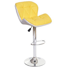 Mendler Sgabello con poggiapiedi HWC-A92 Acciaio Cromato Ecopelle Giallo