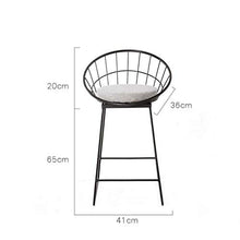 LWW Sgabelli, sgabelli con schienale poggiapiedi per la cucina di alta panno moderna Sgabello Cuscino Sedie da pranzo | Legs Bar industriale sgabello di metallo,65CM,65CM