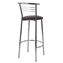 Generico 2 Sgabelli Bar Metallo Inox con Schienale di Alta qualità Colore Marrone Cioccolato Amulet per Cucina Camera da Pranzo Bar