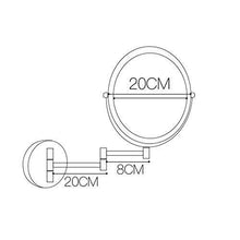 DJY-JY Specchio cosmetico Vanity LED trucco specchio 20,3 cm Bagno Bellezza Specchio da parete pieghevole doppio 3 volte ingrandimento specchio da parete bagno (colore : argento, dimensioni: 8" 3X)