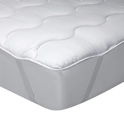 Pikolin Home - Topper in fibra cava siliconata e microfibra imbottita 3 cm, ipoallergenico e traspirante