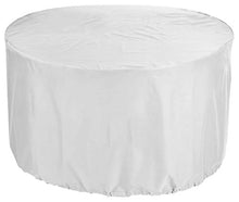 YULIAN gbdAcquisto Pirate Rotonda Coperta Tavolo da Giardino Ø 100x95 cm Tavolo mobili da Giardino e Premio parapolvere Copertura Impermeabile Sedia Patio Tavolo Rotondo 600D Oxford Tessuto Bianco