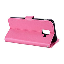Robinsoni Custodia Compatibile con Samsung Galaxy A6 2018 Cover Folio a Fogli Mobili Cover Libro Pelle PU Case Taccuino Cover Portafoglio Custodia Libretto Retro Flip Caso Gufo in Rilievo Cover,Rosa