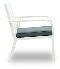 Set Salotto da Giardino Divano 2 Poltrone e Tavolino in Acciaio Rigel Bianco
