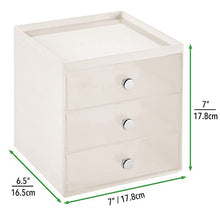 mDesign Mini cassettiera da appoggio — Cassettiera da Ufficio per cancelleria — Pratico portaminuterie da Tenere sulla scrivania — Set da 2 — Crema/Trasparente