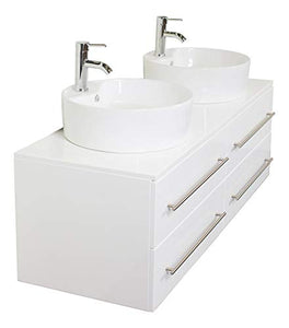 Mobile bagno Novum XL bianco lucido con doppio lavabo