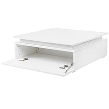 Tavolo da Comodino Moderno Gloss Gloss RGB LED Camice da Comodino Rettangolare Tavolo da tè Rettangolare con Stoccaggio Drawer220V